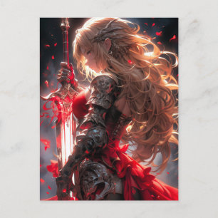 Der Krimson-Ritter Anime-Kriegerprinzessin-Kunst Postkarte