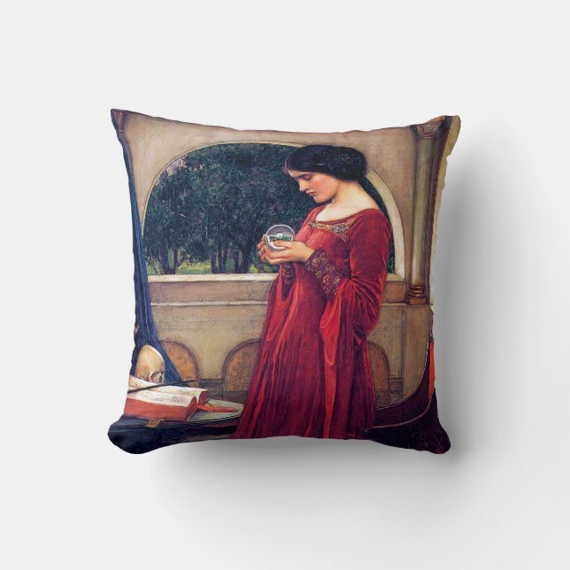 Der Kristallball, John William Waterhouse Kissen (Vorderseite)