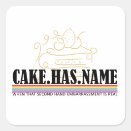Der Kuchen trägt den Namen 1 - AC. Quadratischer Aufkleber