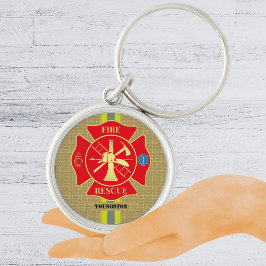 Der kühne Feuerwehrmann Maltas Cross Art Schlüsselanhänger