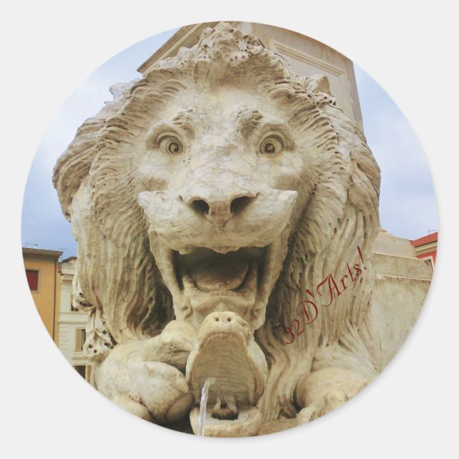 Der kühne Löwe von Massa, rundlicher Sticker, glän Runder Aufkleber (Vorderseite)