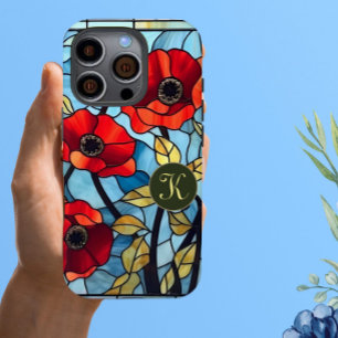 Der kühne rote Mohn-Garten Feminine Monogramm iPhone 16 Pro Hülle