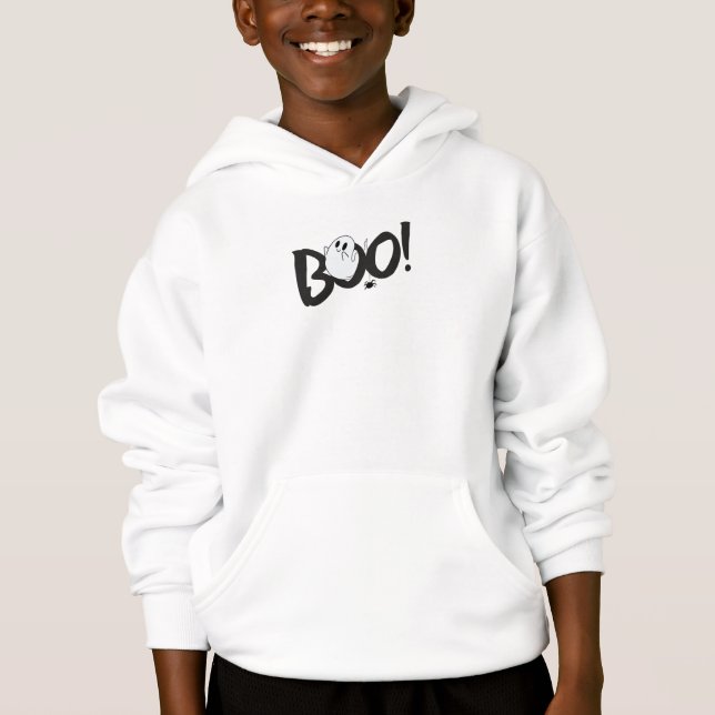 Der kühne schwarze Boo-Kid Hoodie (Vorderseite)