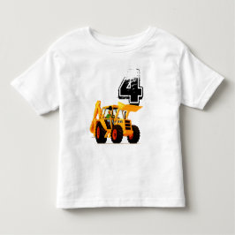 Der kundenspezifische gelbe Gräber-4. Geburtstag Kleinkind T-shirt