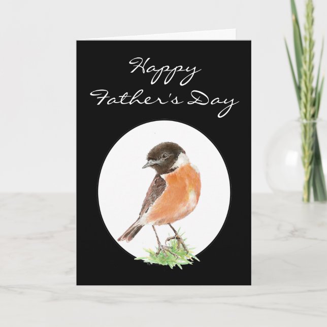 Der kundenspezifische Vatertag Stonechat, Karte (Vorderseite)