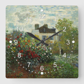 Der Kunstgarten in Argentinien 1873 (Monet) Quadratische Wanduhr
