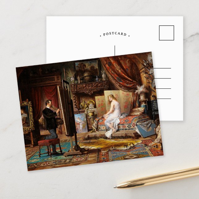 Der Künstler und sein Modell | Carl Schweninger, J Postkarte (Von Creator hochgeladen)