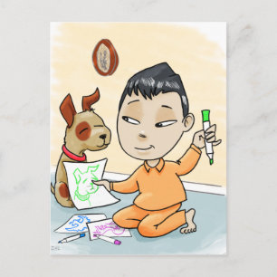 Der Künstler und seine Muse Postkarte