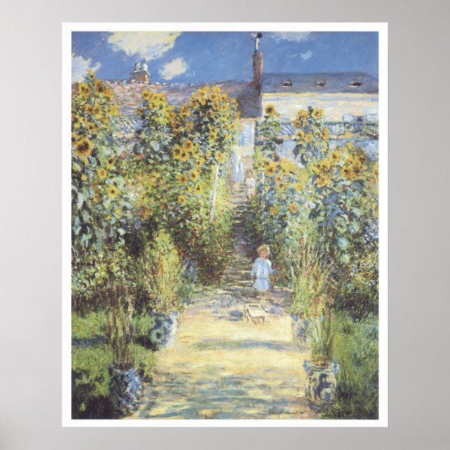 Der Künstlergarten in Vetheuil, 1880 Claude Monet Poster (Vorne)