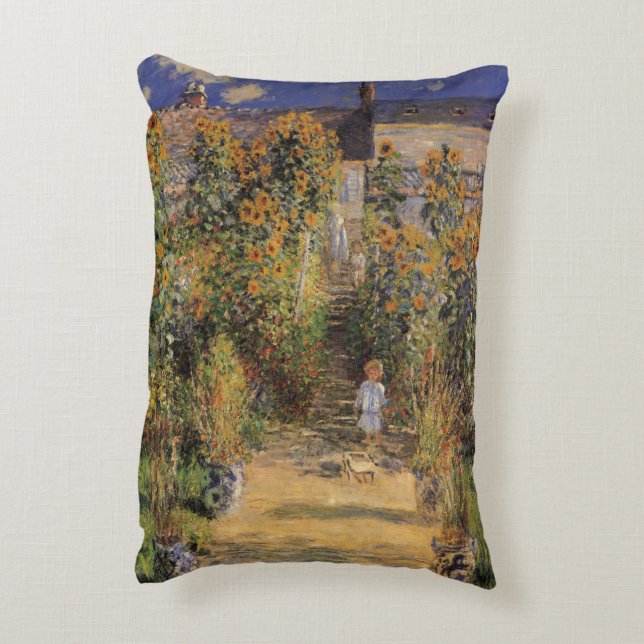 Der Künstlergarten in Vetheuil von Claude Monet Dekokissen (Rückseite(Vertikal))