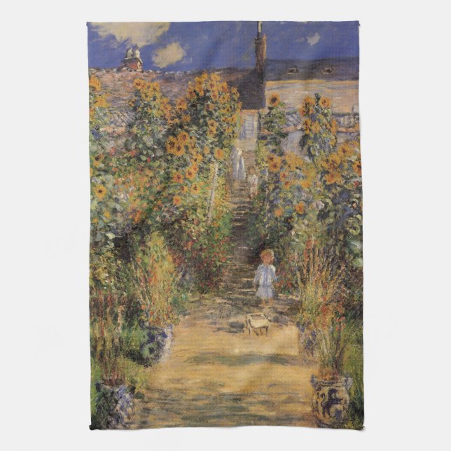 Der Künstlergarten in Vetheuil von Claude Monet Handtuch (Vertikal)