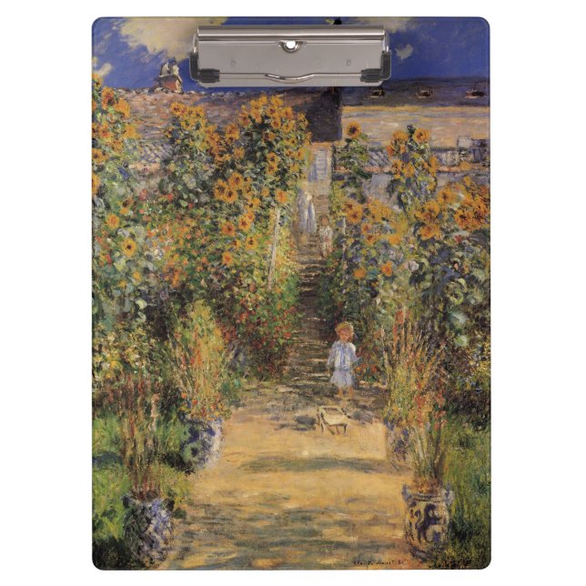 Der Künstlergarten in Vetheuil von Claude Monet Klemmbrett (Vorderseite)