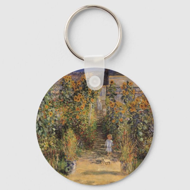 Der Künstlergarten in Vetheuil von Claude Monet Schlüsselanhänger (Vorderseite)