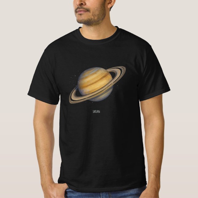 Der künstlerische Saturn mit lebhaften Rings T-Shirt (Vorderseite)