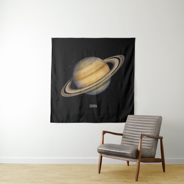 Der künstlerische Saturn mit lebhaften Rings Wandteppich (Beispiel)