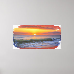 Der künstlerische Sonnenuntergang über dem Meer Leinwanddruck