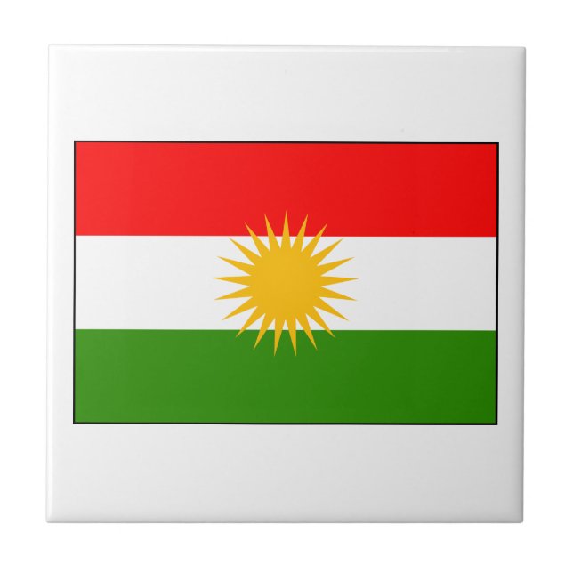Der Kurdistan-Irak-Flagge Fliese (Vorderseite)