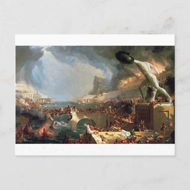 Der Kurs des Empire: Zerstörung durch Thomas Cole Postkarte (Vorderseite)