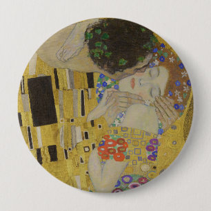 Der Kuss, Art Nouveau Ölgemälde, Gustav Klimt Button
