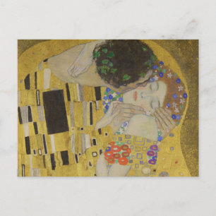 Der Kuss, Art Nouveau Ölgemälde, Gustav Klimt Postkarte