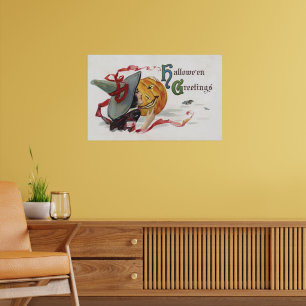 Der Kuss der Hexe: ein Kürbisgesicht an Halloween Poster