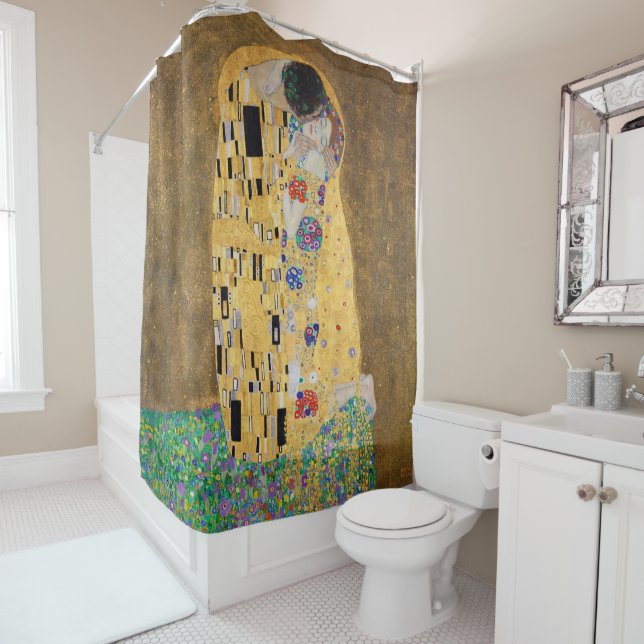 Der Kuss der Schürze Gustav Klimt Duschvorhang (Beispiel)