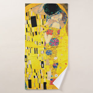 Der Kuss durch Gustav Klimt Badehandtuch