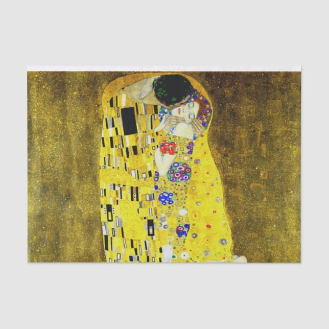 Der Kuss durch Gustav Klimt, Symbolistmaler, Kunst Seidenpapier (Vorderseite)