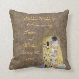 Der Kuss durch Klimt goldenen Hochzeitstag Custo Kissen