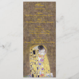 Der Kuss durch Klimt Hochzeits-Goldmenü Menükarte