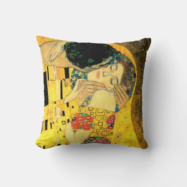 Der Kuss durch Kunst-Kissen Gustav Klimt Kissen (Vorderseite)