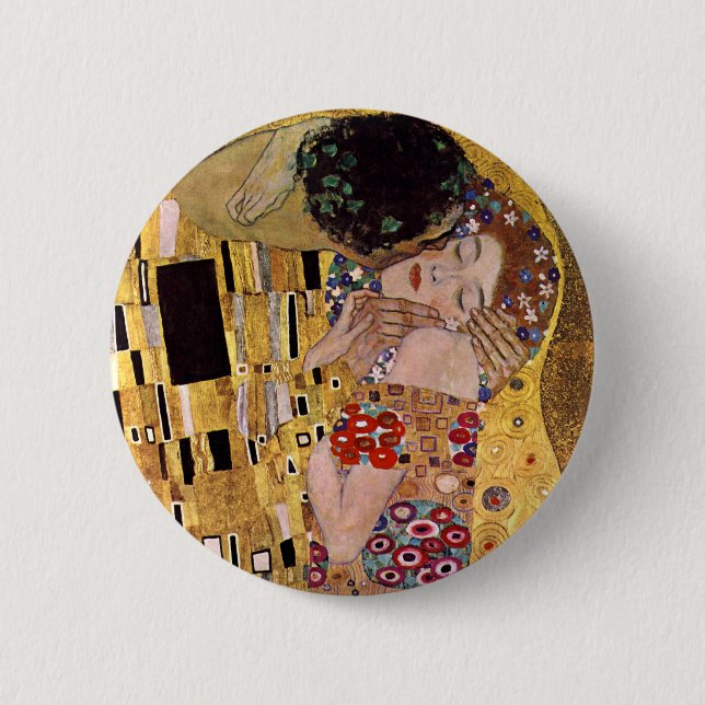 Der Kuss, Gustav Klimt Button (Vorderseite)