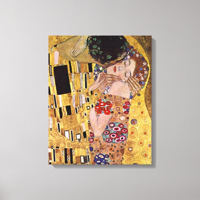 Der Kuss, Gustav Klimt Leinwanddruck (Vorderseite)