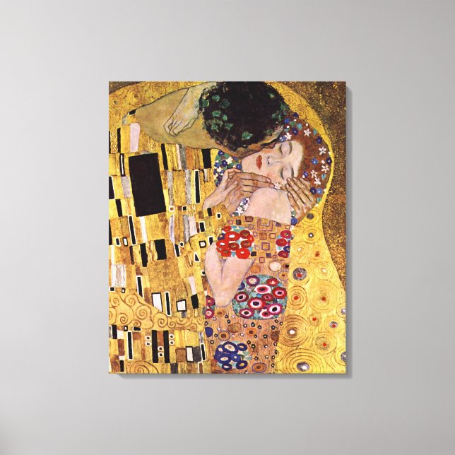 Der Kuss, Gustav Klimt Leinwanddruck (Vorderseite)