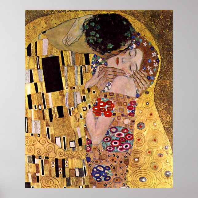 Der Kuss, Gustav Klimt Poster (Vorne)