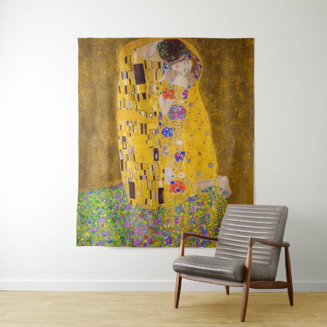 Der Kuss | Gustav Klimt | Wandteppich (Beispiel)