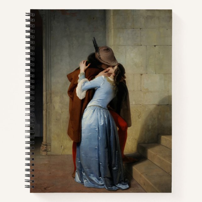 Der Kuss in Blue Satin Francesco Hayez Sketch Notizbuch (Vorderseite)
