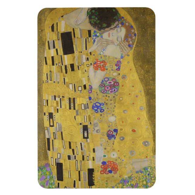 Der Kuss, Jugendstil-Ölgemälde, Gustav Klimt Magnet (Vertikal)