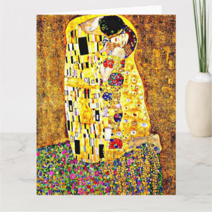 Der Kuss, malend durch Gustav Klimt Karte