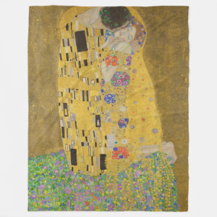 Der Kuss, Ölmalerei im Jugendstil, Gustav Klimt Fleecedecke
