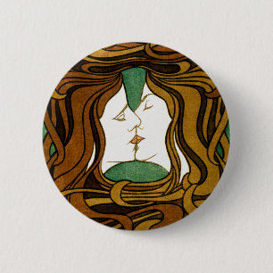 Der Kuss Peter Behrens Jugendstil Vintage Kunst Button