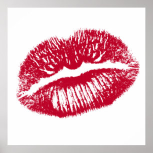 Der Kuss, Rote Lippen Poster
