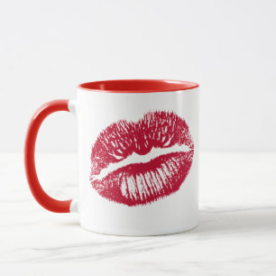 Der Kuss, Rote Lippen Tasse
