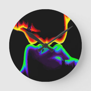 Der Kuss Runde Wanduhr