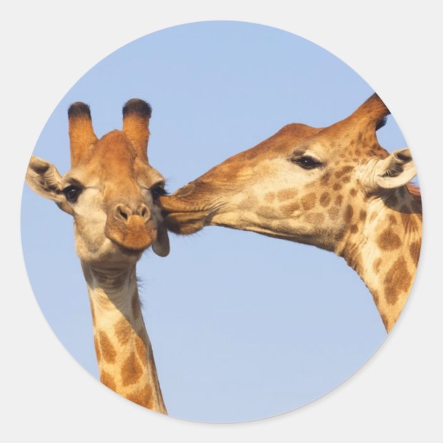 Der Kuss Runder Aufkleber (Vorderseite)