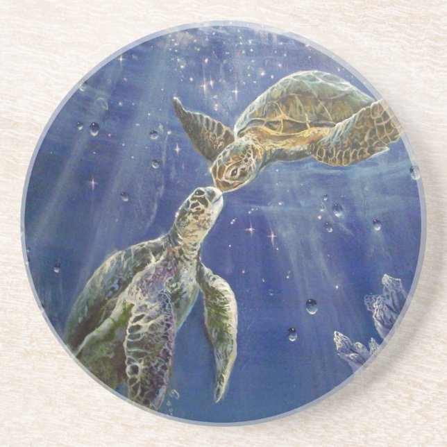 Der Kuss-Untersetzer der wahren Liebe Sandstein Untersetzer (Vorne)