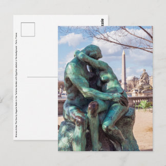 Der Kuss von Auguste Rodin in den Tuilerien, Paris Postkarte