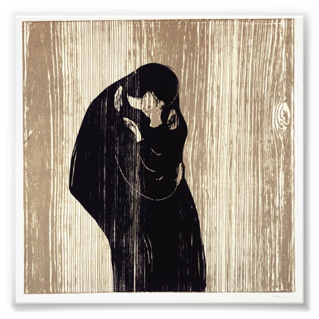 Der Kuss von Edvard Munch Lithographie, Fotodruck (Vorne)