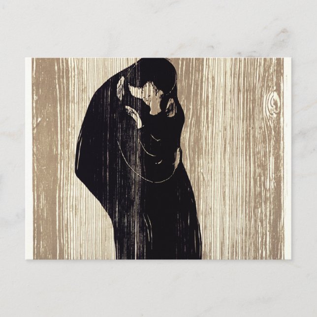 Der Kuss von Edvard Munch Lithographie, Postkarte (Vorderseite)