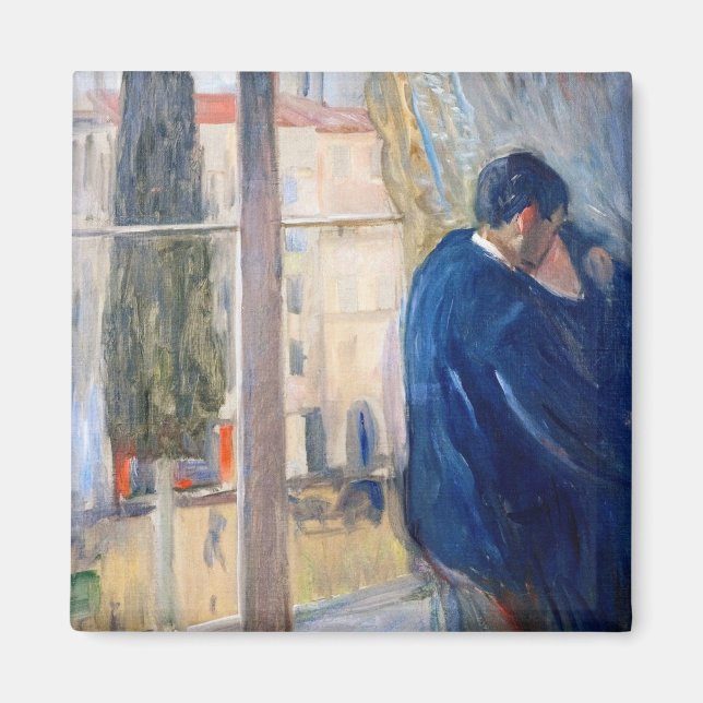 Der Kuss (von Edvard Munch) Magnet (Vorne)